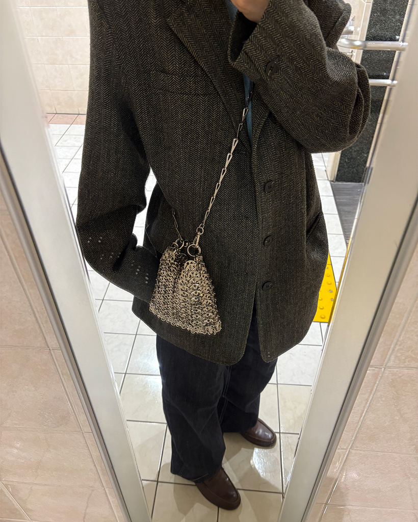 ヘリンボーンシングルブレザー ユニセックス）ヘリンボーンシングルブレザー | ファッション