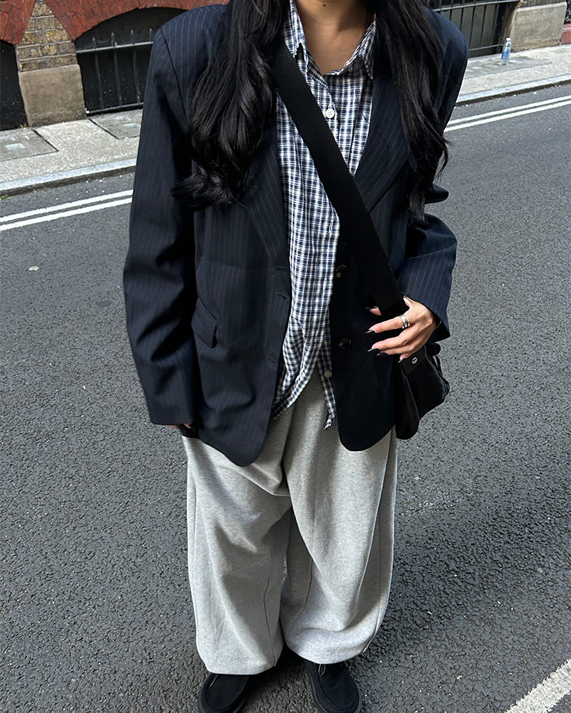 ピンストライプテーラードカラーシングルジャケット | ファッション