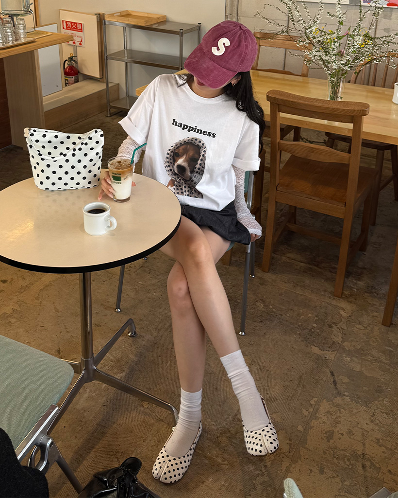 スカーフ子犬ポイント半袖Tシャツプ