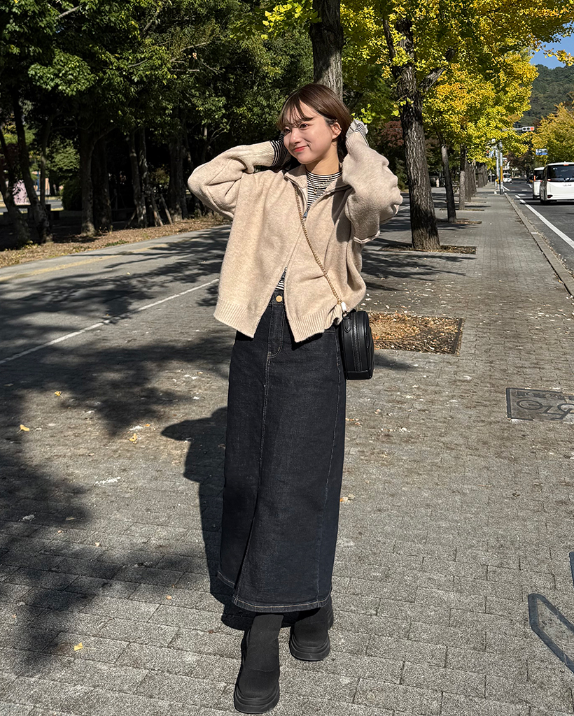 ベーシックデニムロングスカート | ファッション通販サイト NUGU