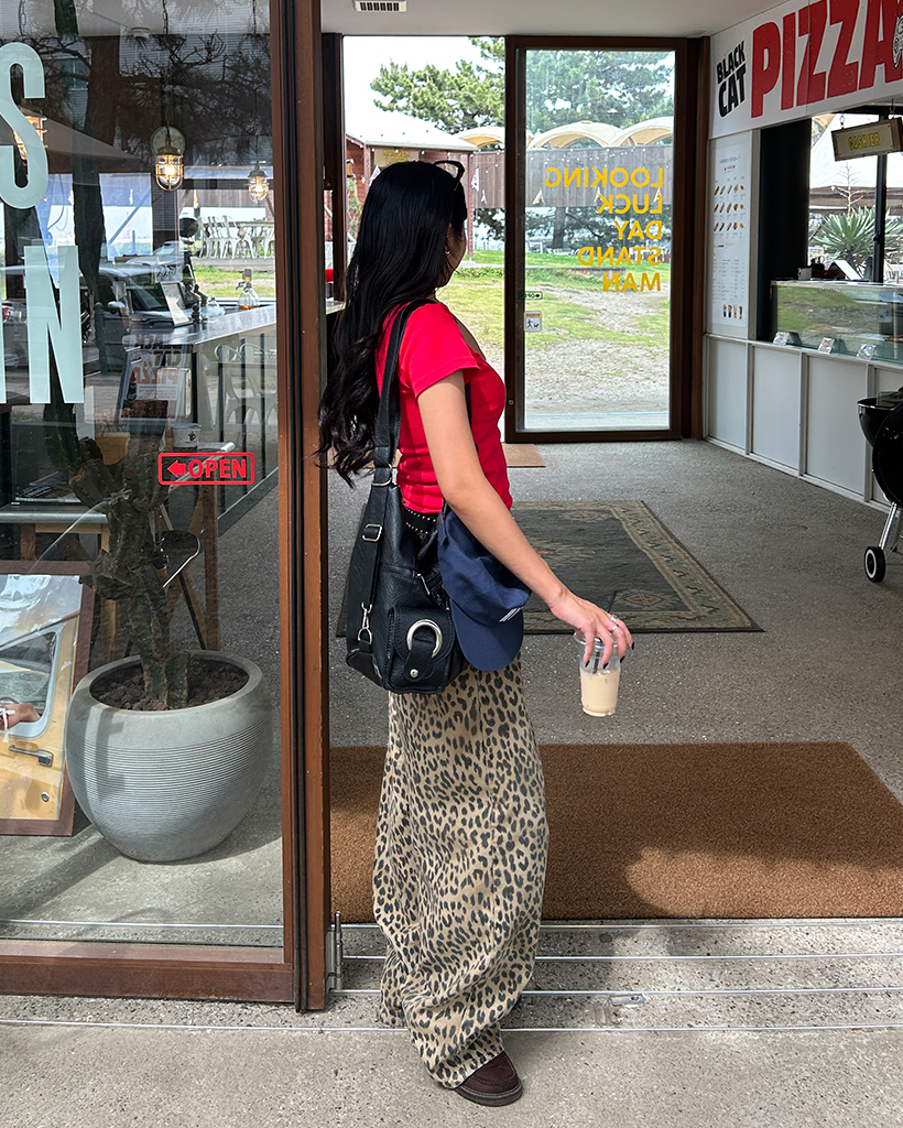 ピグメントレオパードコットンワイドパンツ | ファッション通販