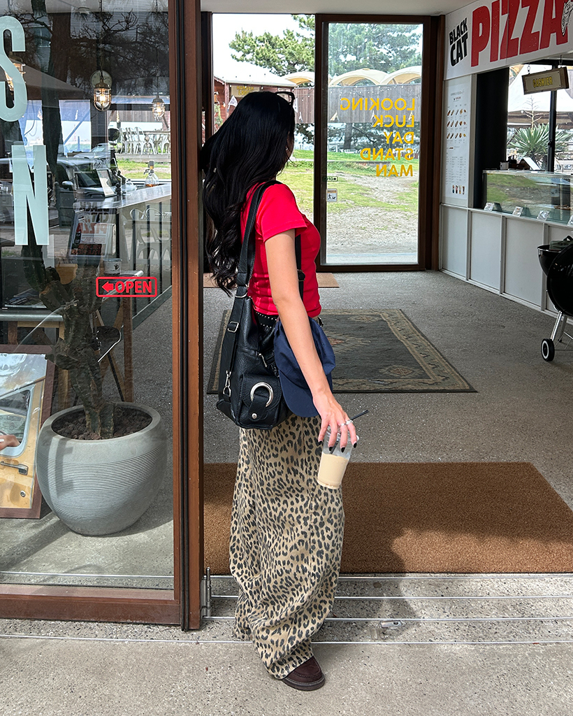 ピグメントレオパードコットンワイドパンツ | ファッション通販