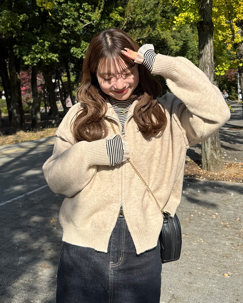 タートルネックニットジップアップ | ファッション通販サイト NUGU