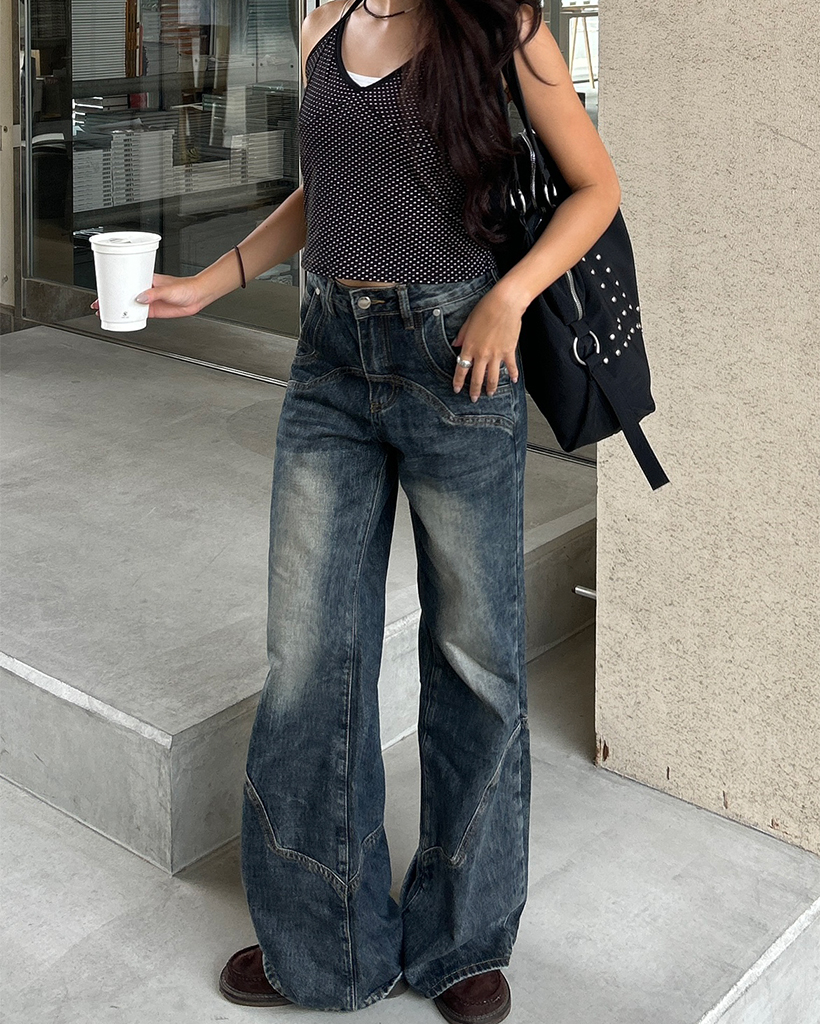 み様❁専用ページ スリットポイントワイドデニムパンツ | ファッション通販サイト NUGU