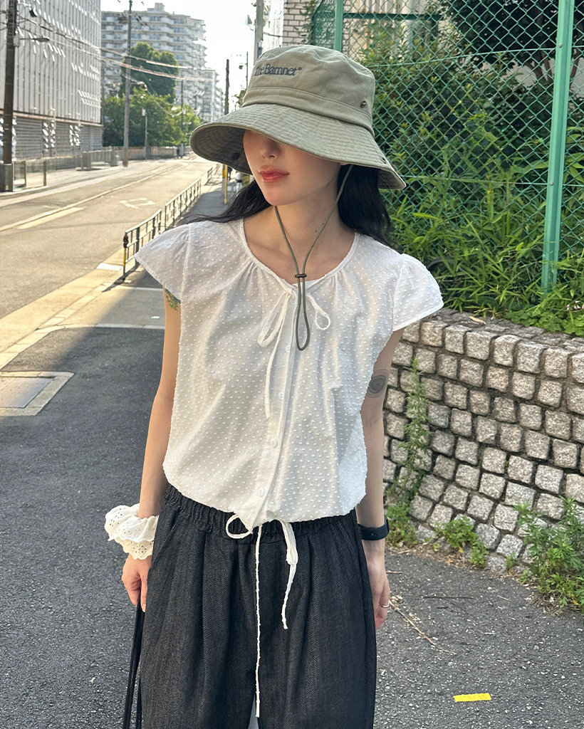 パフシャーリングドットブラウス | ファッション通販サイト NUGU