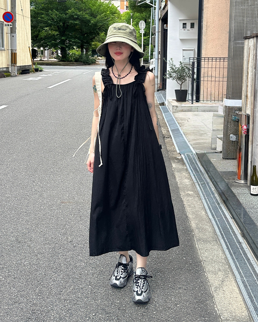 アニュアンス anuans ショルダーリボンワンピース【返品不可商品