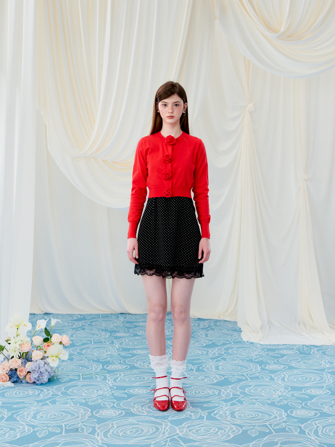 Rose flower motif cardigan | ファッション通販サイト NUGU