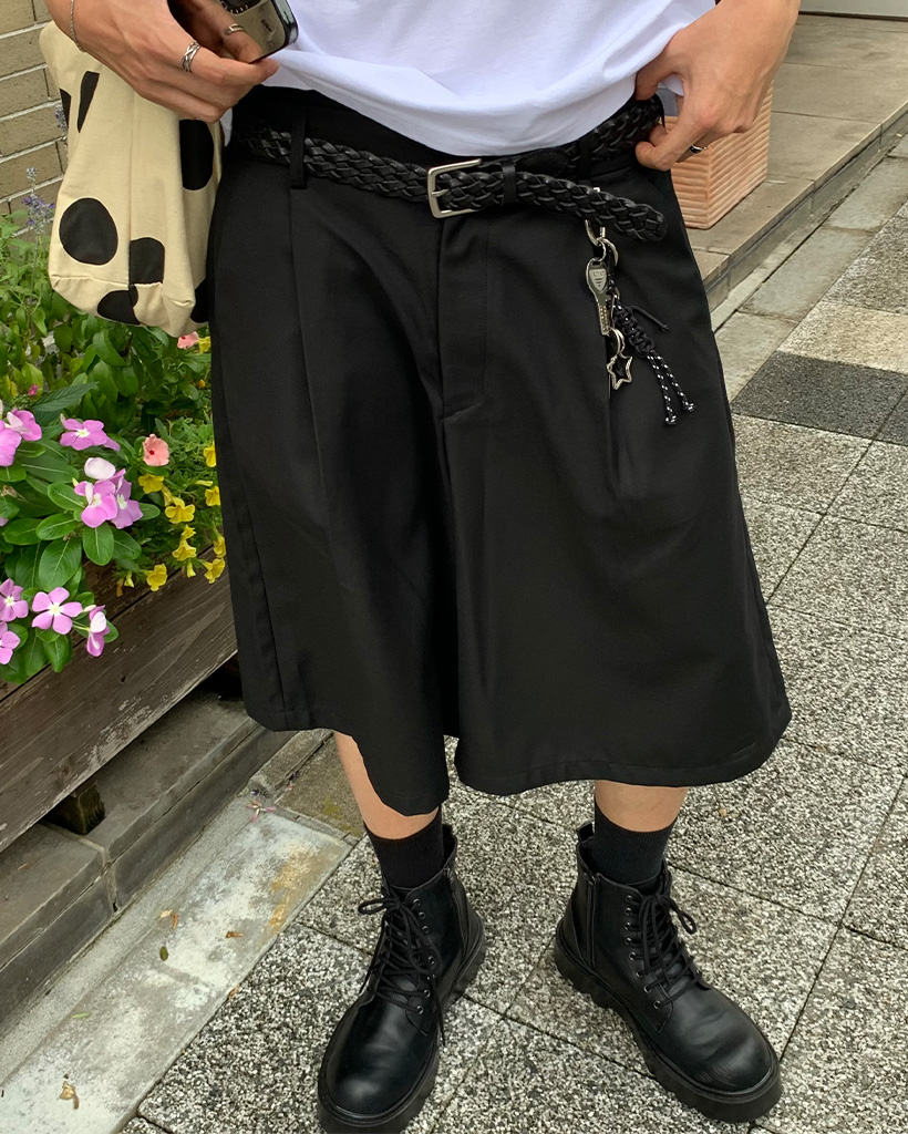 ユニセックス) ピンタックバミューダスラックス | ファッション