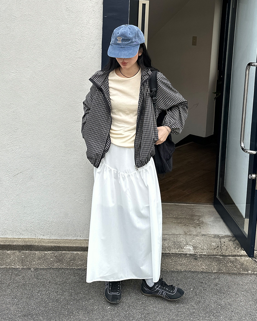 V シャーリングロングスカート | ファッション通販サイト NUGU