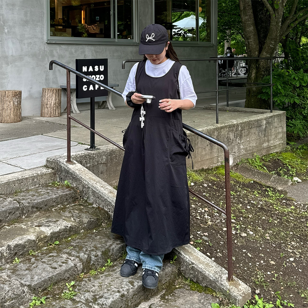 ダブルポケットノースリーブロングワンピース | ファッション