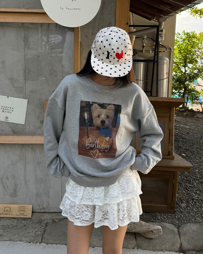 子犬ポイントスウェットシャツ