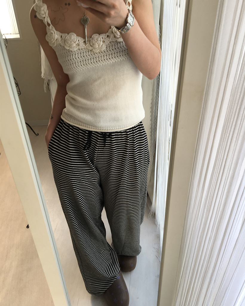 ペンシルボーダーワイドスウェットパンツ | ファッション通販