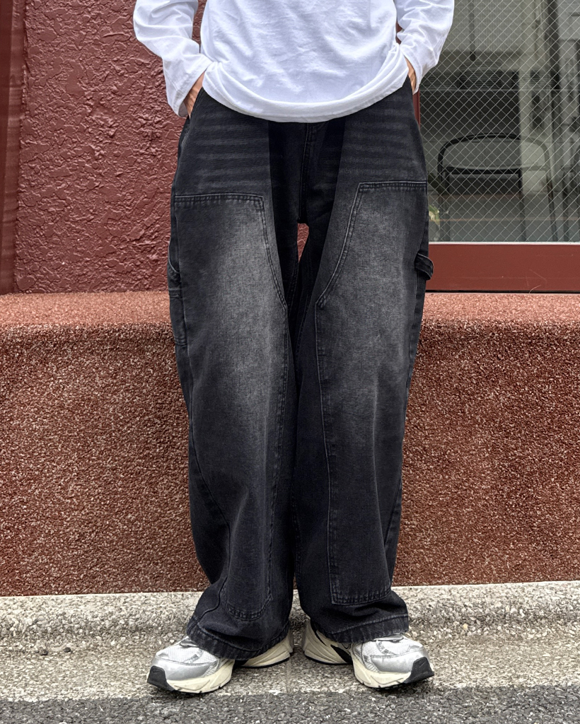 【はる(*^-^*)】ページ　　リクエスト商品のため GU公式 | スーパーバギーデニムスラックス+EC(丈長め79cm)