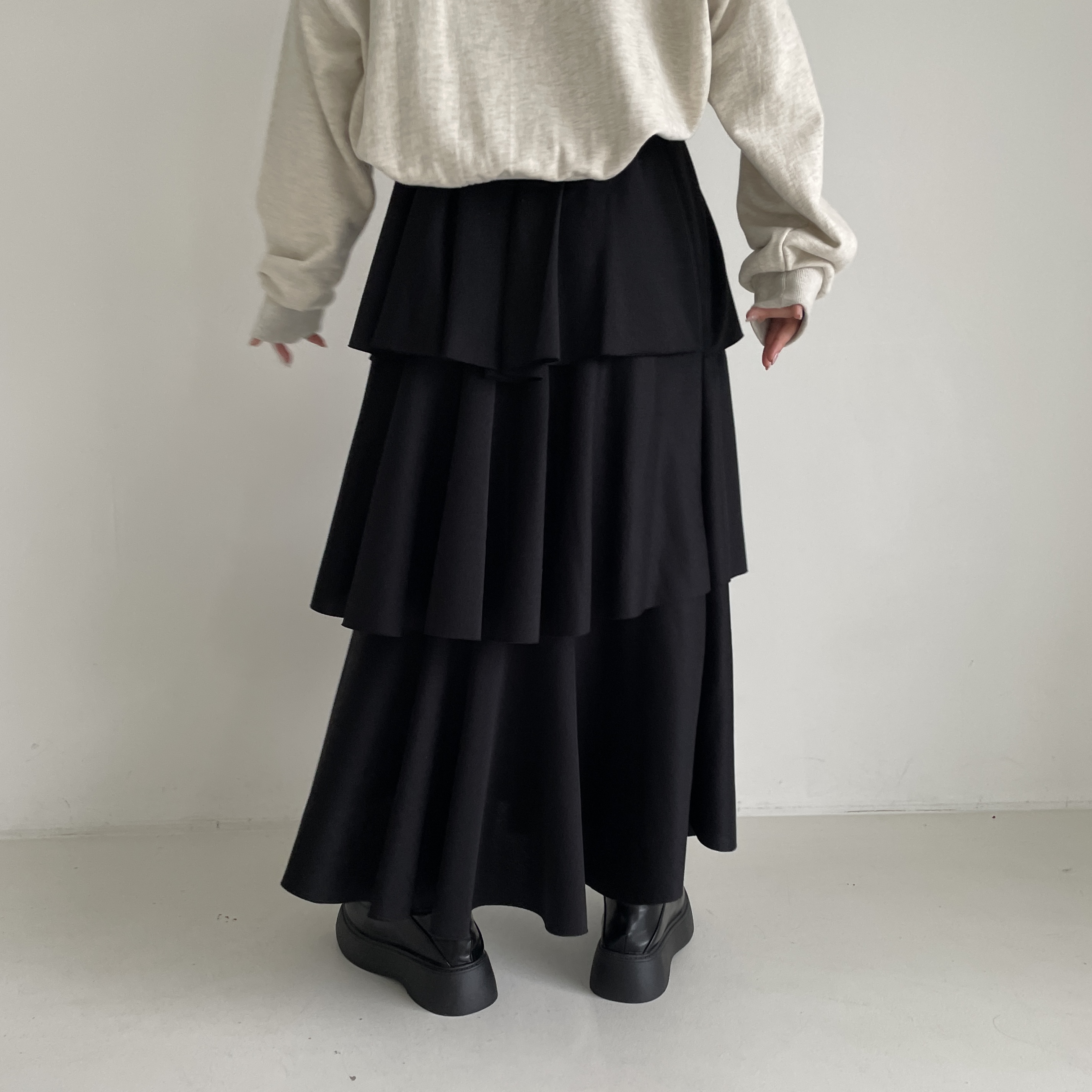三段 カンカンロングスカート | ファッション通販サイト NUGU