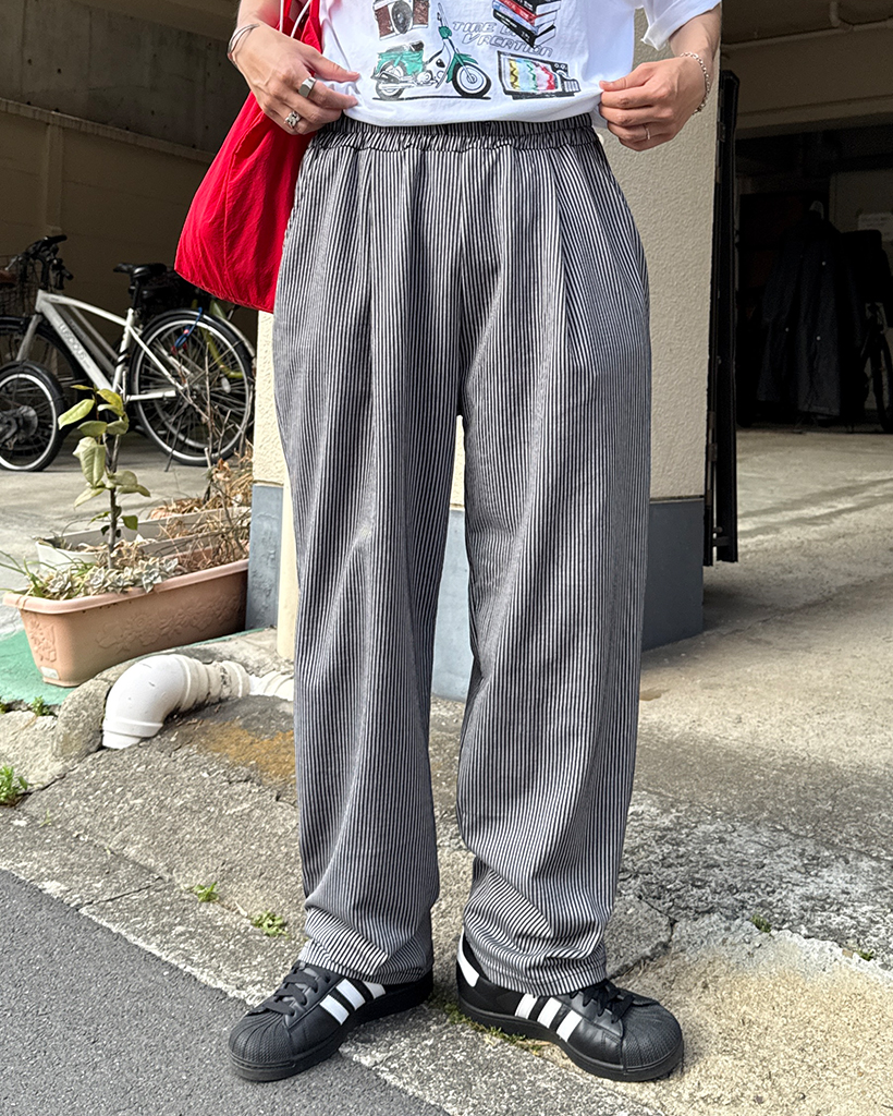 ★美品★【GERMANO ジェルマーノ】ストライプイージーパンツ GERMANO ジェルマーノ イージーパンツ 523G 8904 メンズ シア