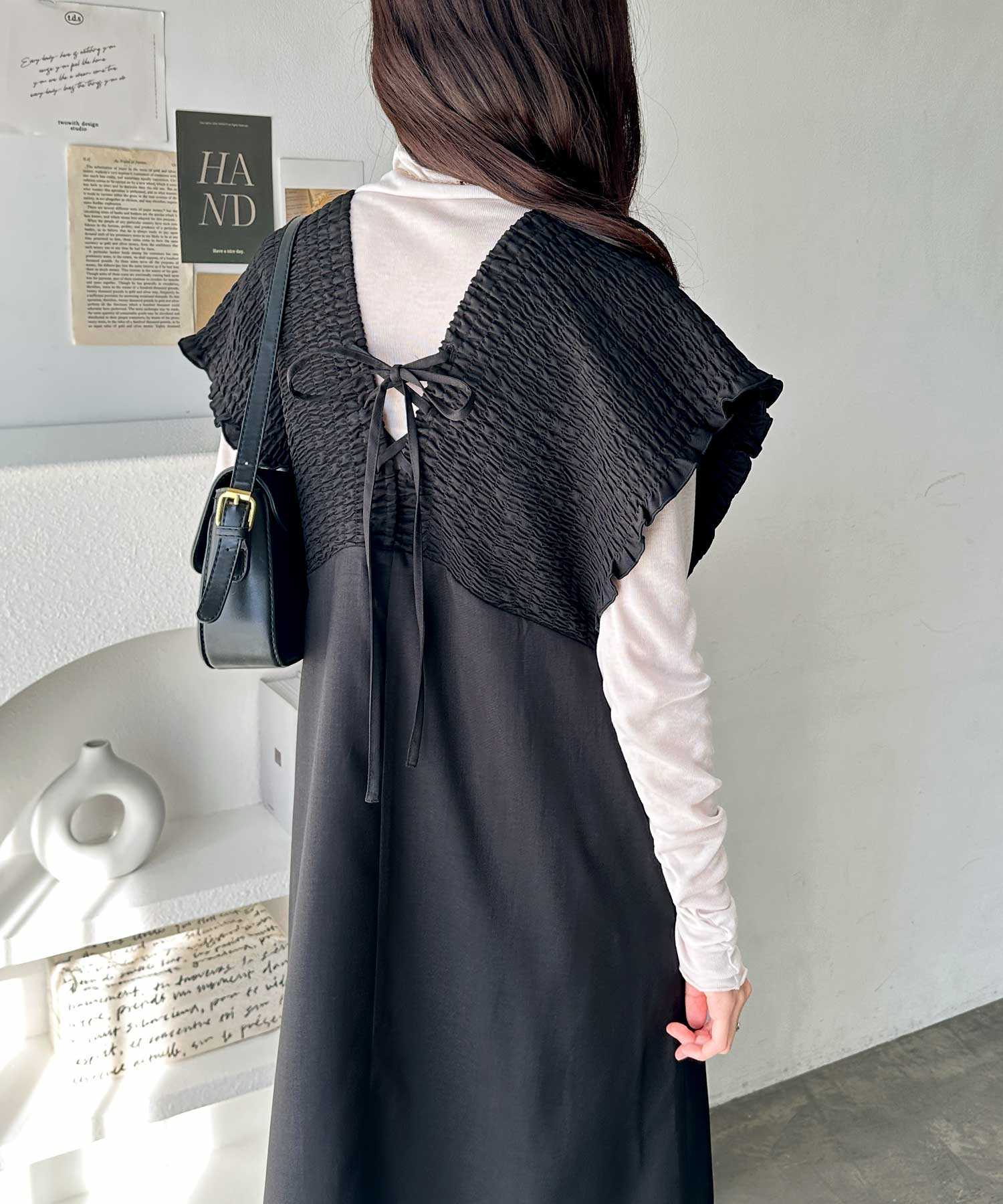 前後2WAYシャーリングフレアワンピース | ファッション通販