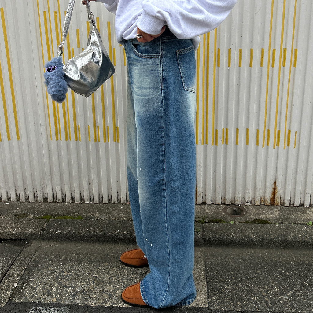 ペインティングウォッシュワイドデニムパンツ | ファッション