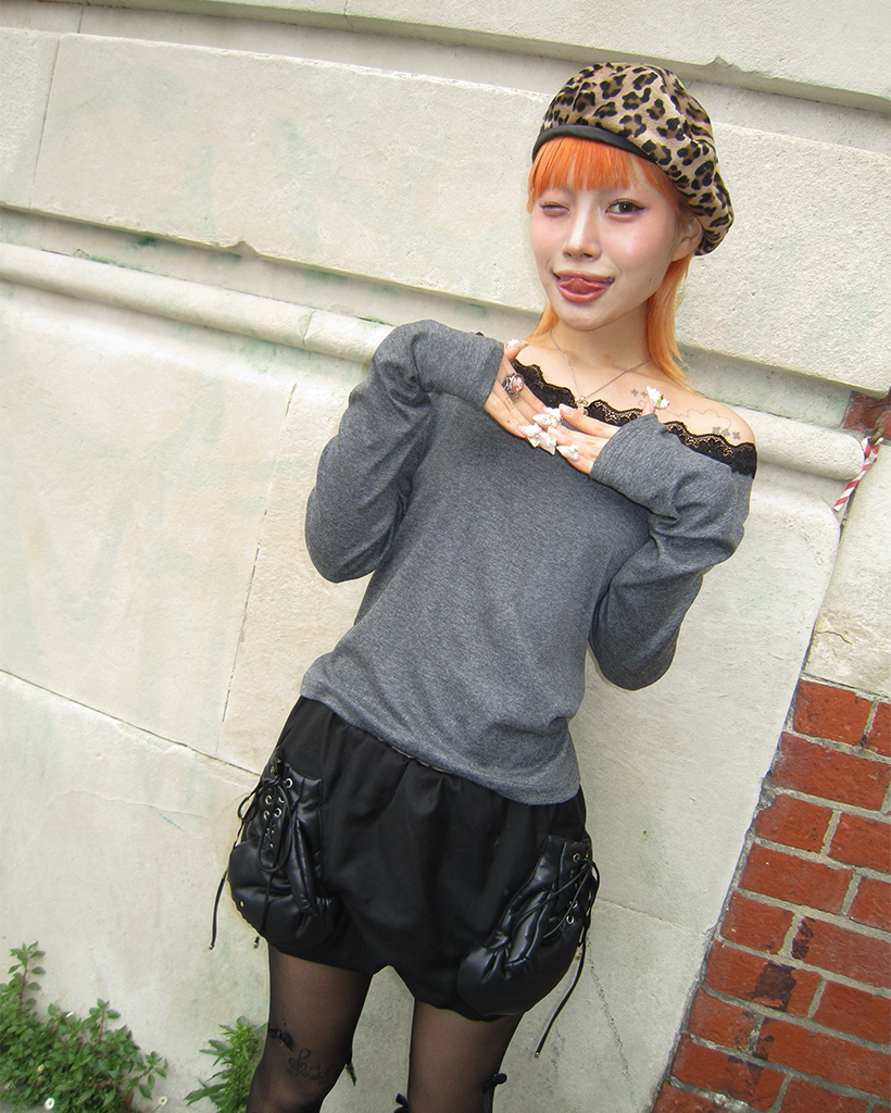 Size3のhyde着用BACKLASHレオパード柄ラビットファー素材 hyde着用