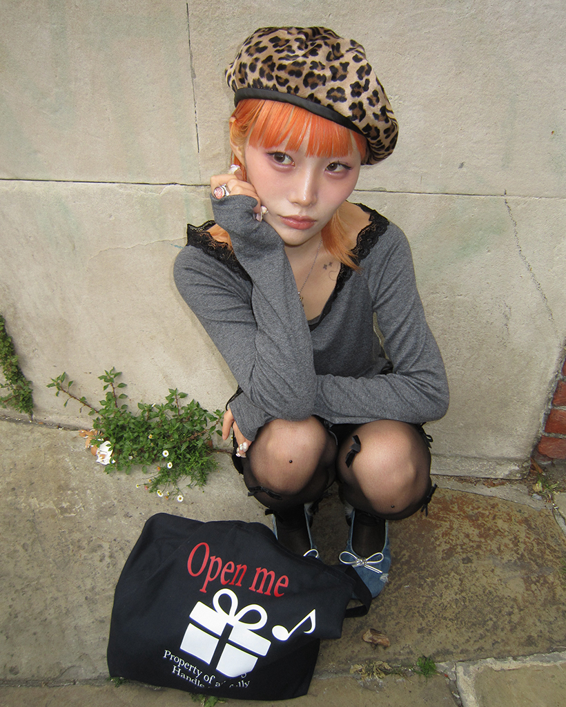 ファーレオパードレザーパイピングベレーハット | ファッション