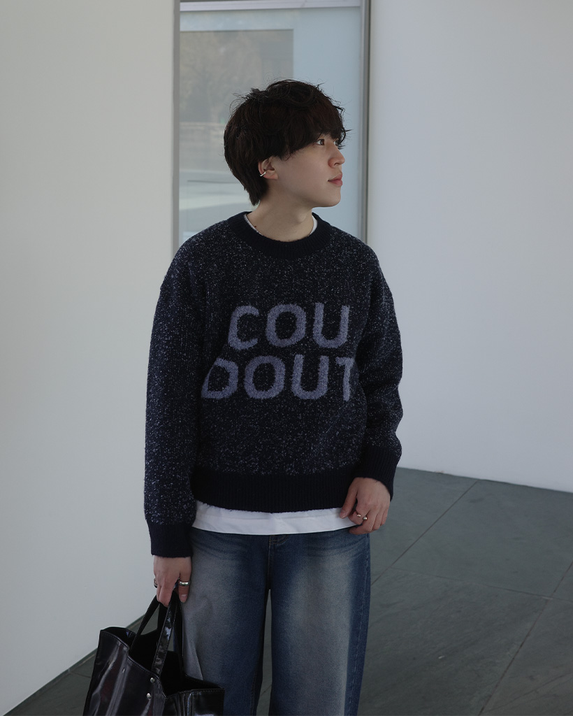 （ユニセックス）レタリングブックルニット