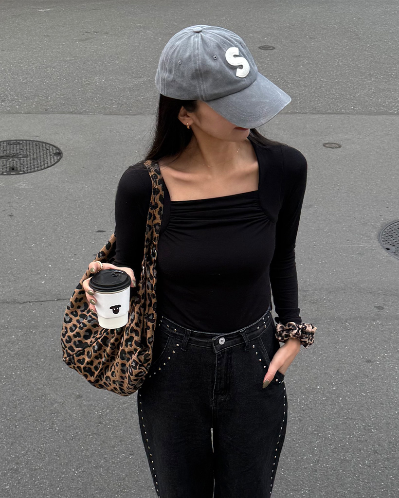 スクエアシャーリングボレロスタイルTシャツ