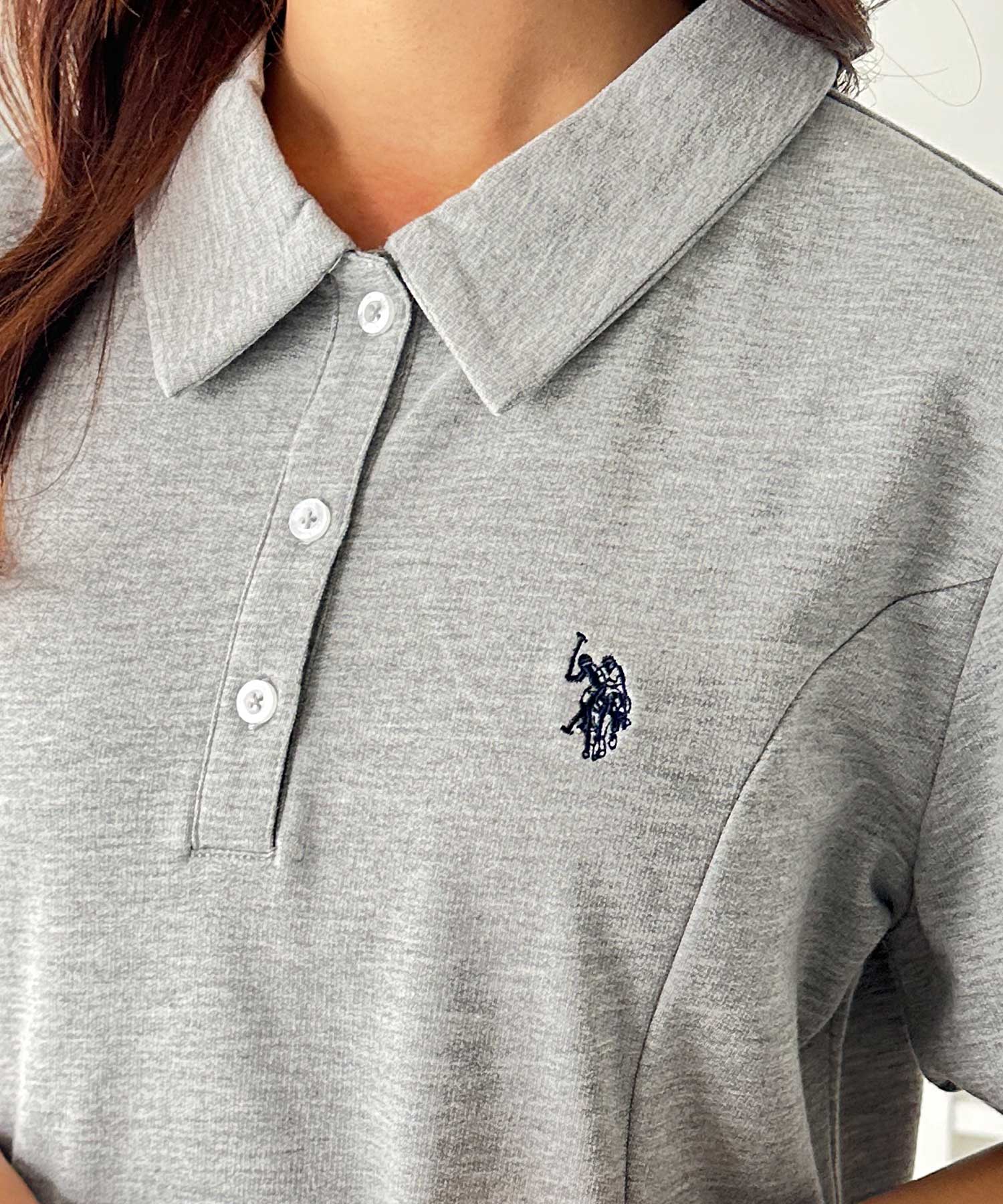 未開封 GeeRA U.S. POLO ASSN. ポロ衿ワンピ―ス　M グレー U.S. POLO ASSN. ワンピース GeeRA別注「U.S. ASSN.」ポロ衿