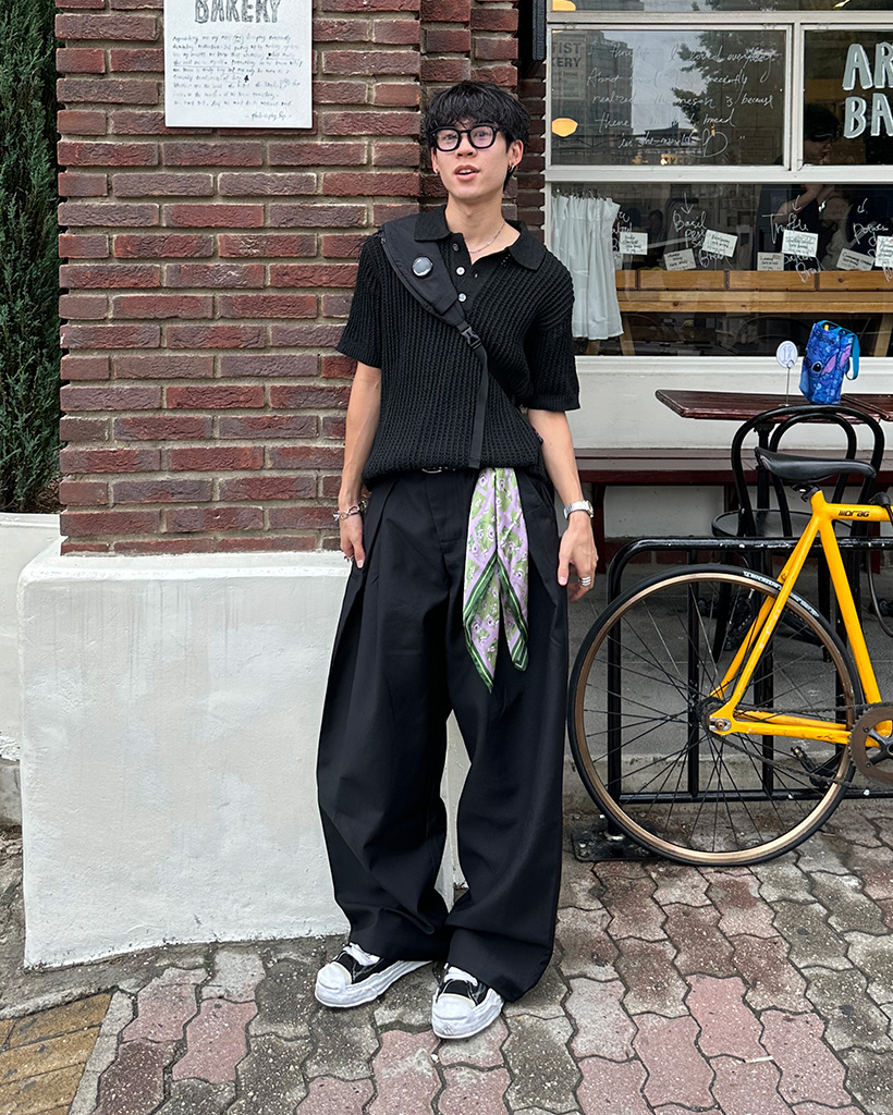 ワイドレッグ パンツ ピンタック シンプル ユニセックス L2395 ユニセックス）タック入りポイントワイドスラックス