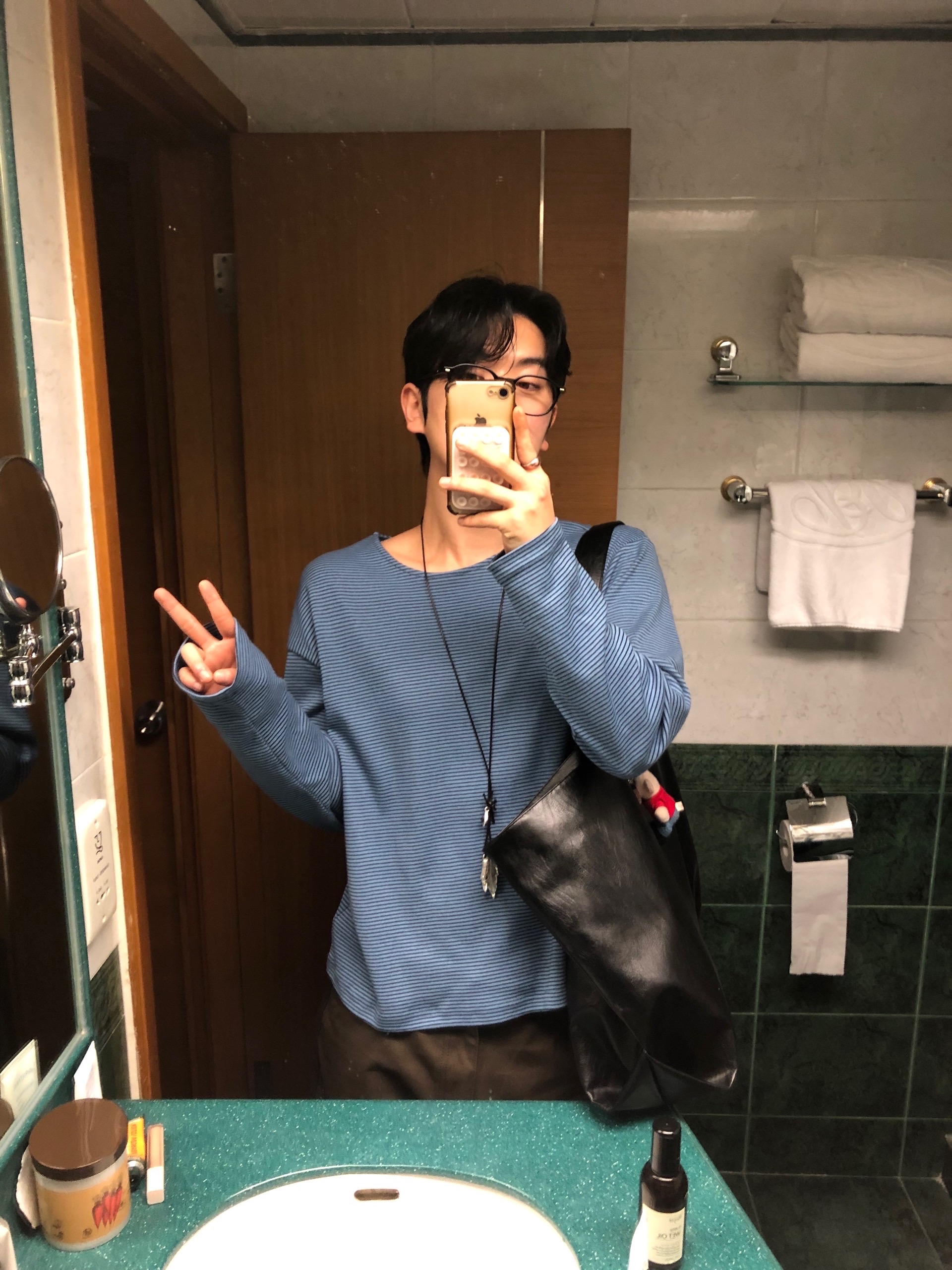 (2color)ボーダークルーネックロングスリーブTシャツ