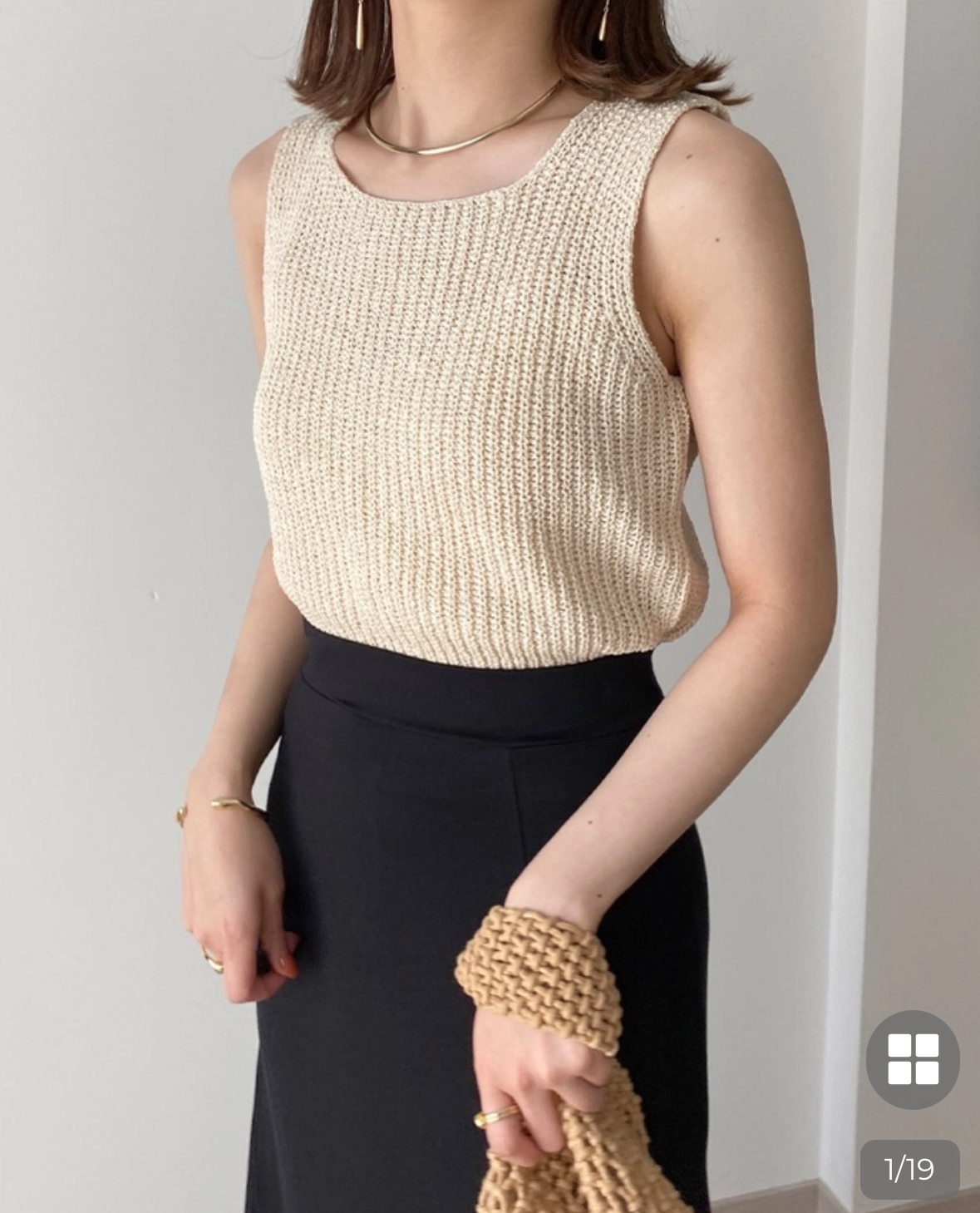 ［美品］AP STUDIO 23SS リブニットケープ スヌード カシミヤ混 DRESS HERSELF オンライン ニットケープ/シルクカシミヤ