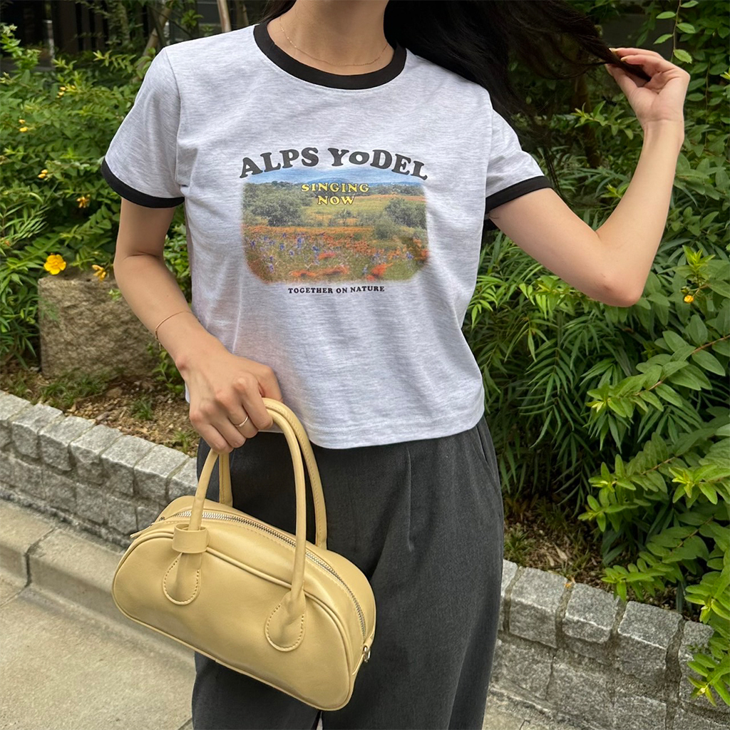 風景プリントバイカラー半袖Tシャツ | ファッション通販サイト NUGU 