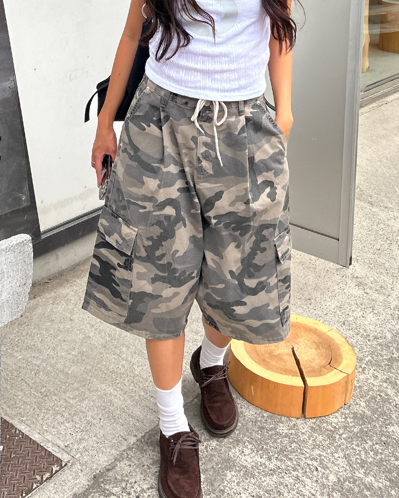 PeopleStyle カモフラージュ バギーカーゴパンツ　XS PeopleStyle カモフラージュ バギーカーゴパンツXS