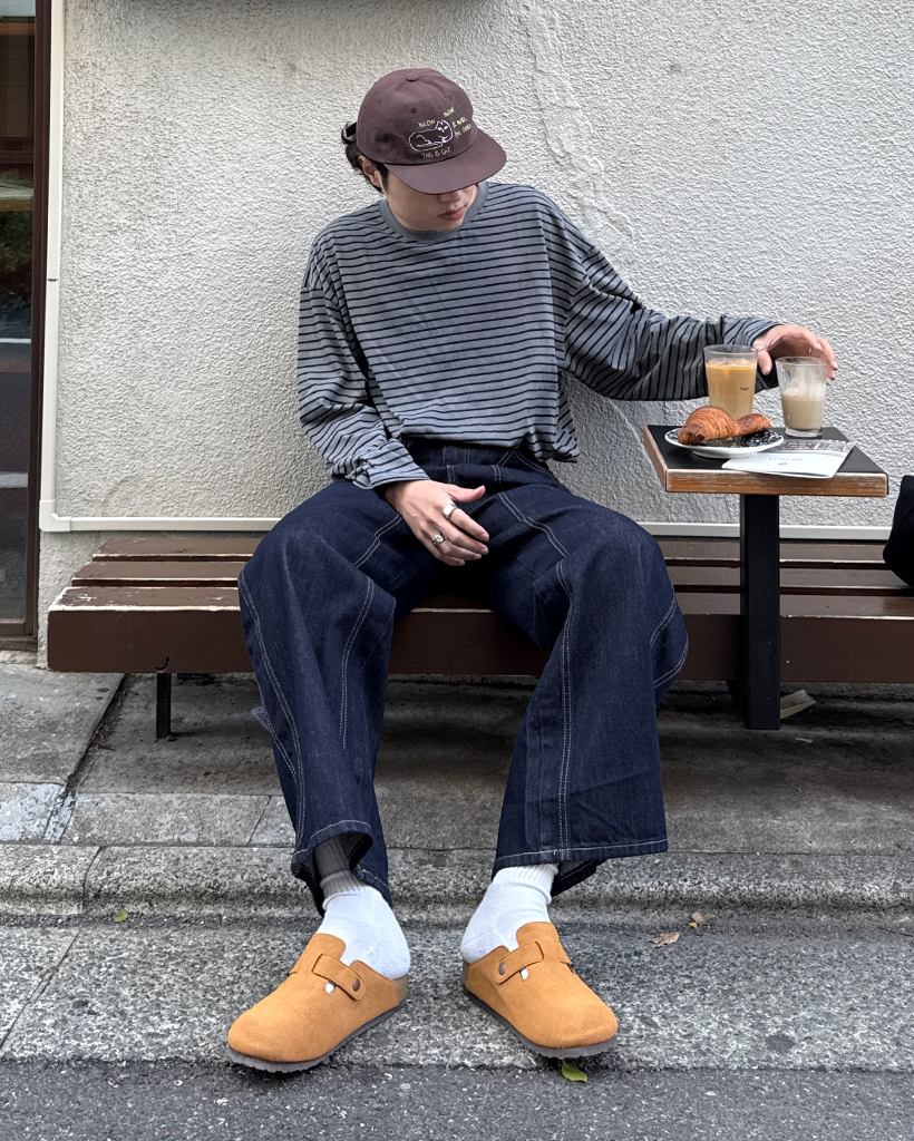 ブラックストライプロングTシャツ | ファッション通販サイト NUGU