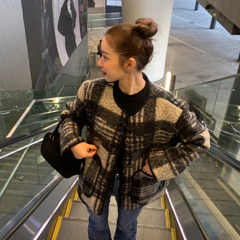 ダッフルボタンチェックジャケット | ファッション通販サイト NUGU