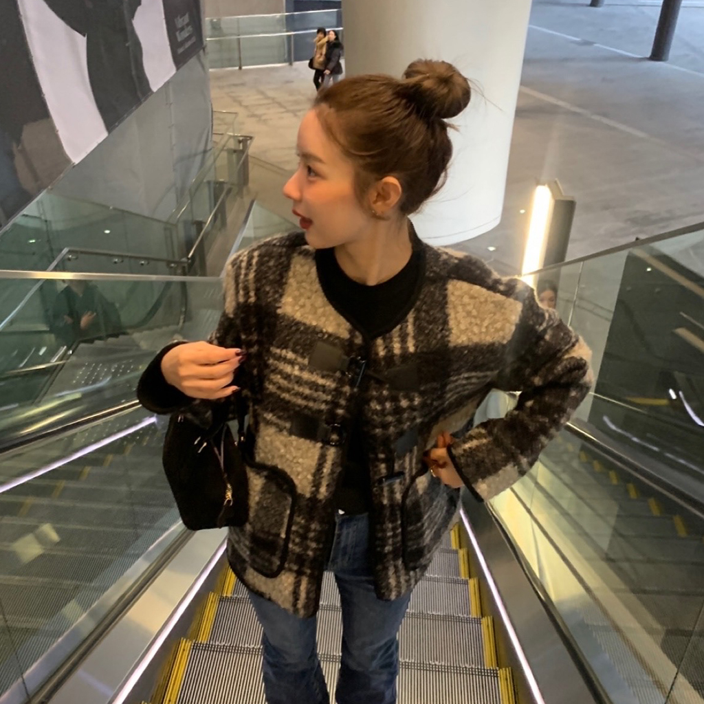 ダッフルボタンチェックジャケット | ファッション通販サイト NUGU