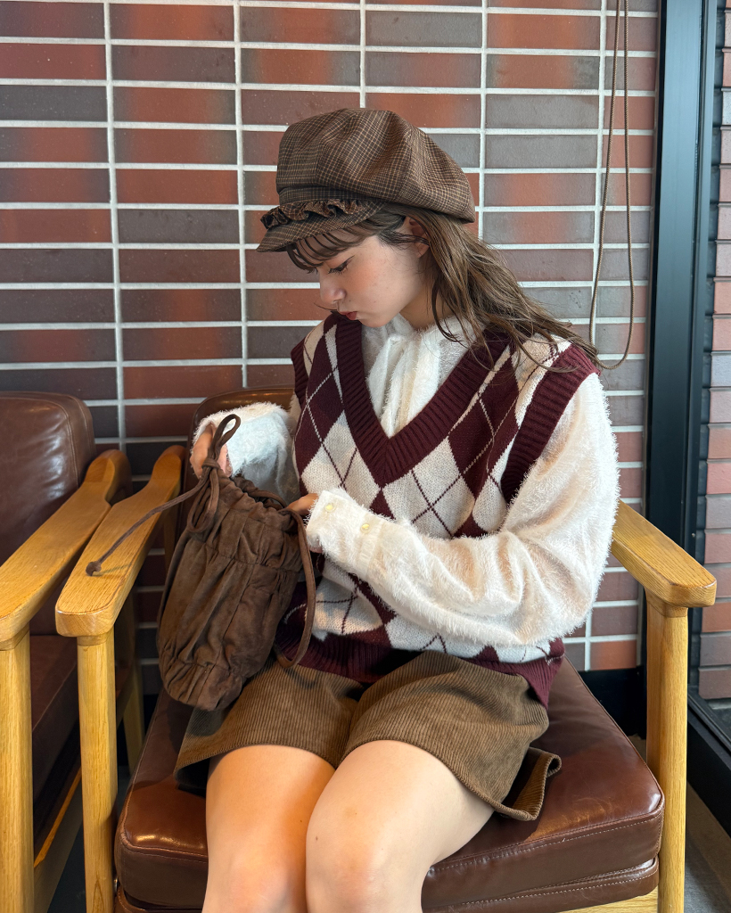 チェックシャーリングニュースボーイキャップ | ファッション通販