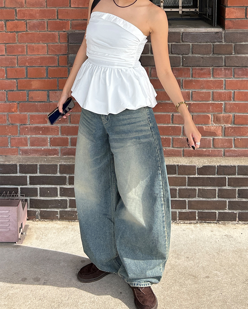 即発送‼️TORUGATO ペプラムチューブトップ XS,Sサイズ即日発送