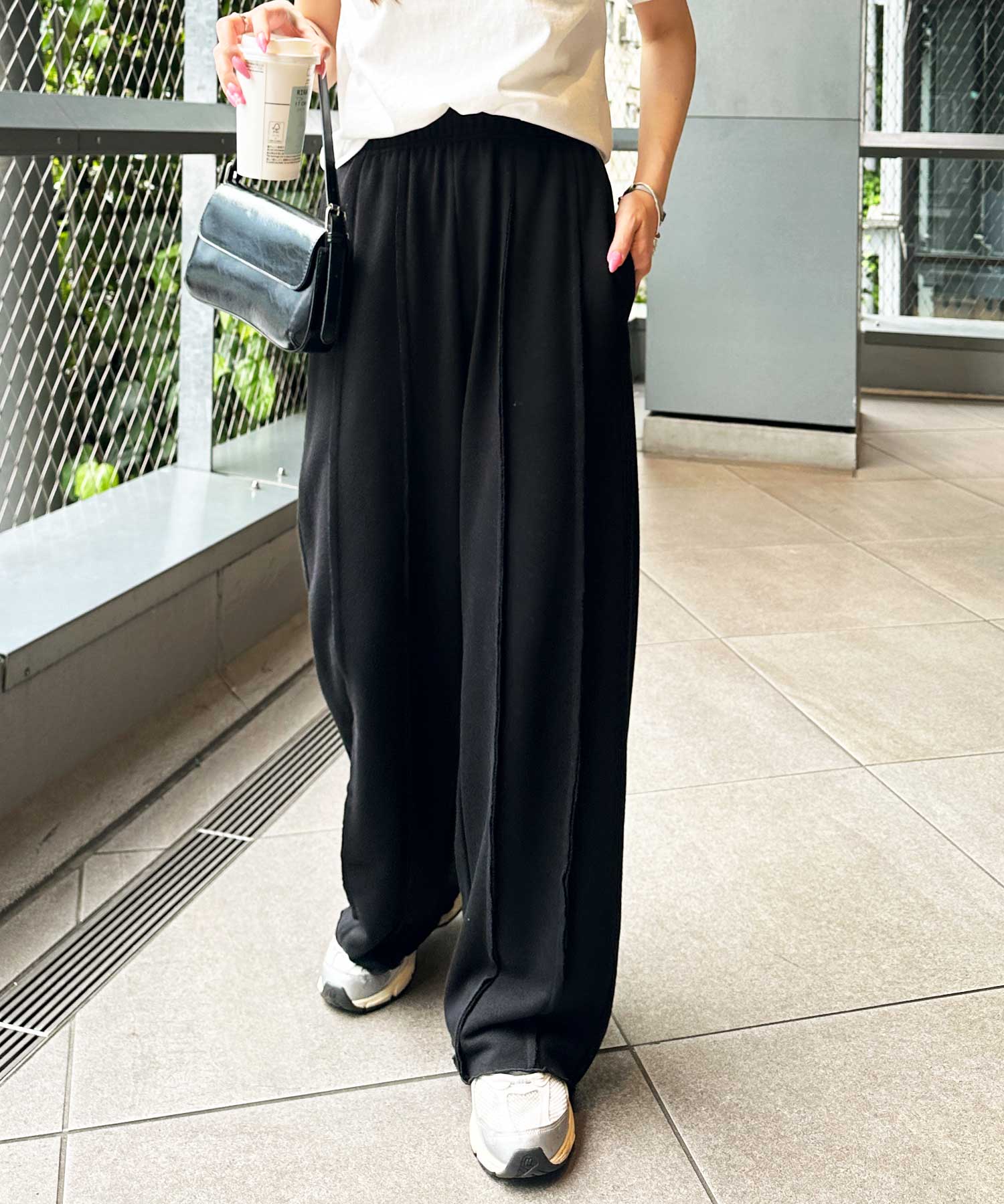 新色追加】フロントラインワイドスウェットパンツ