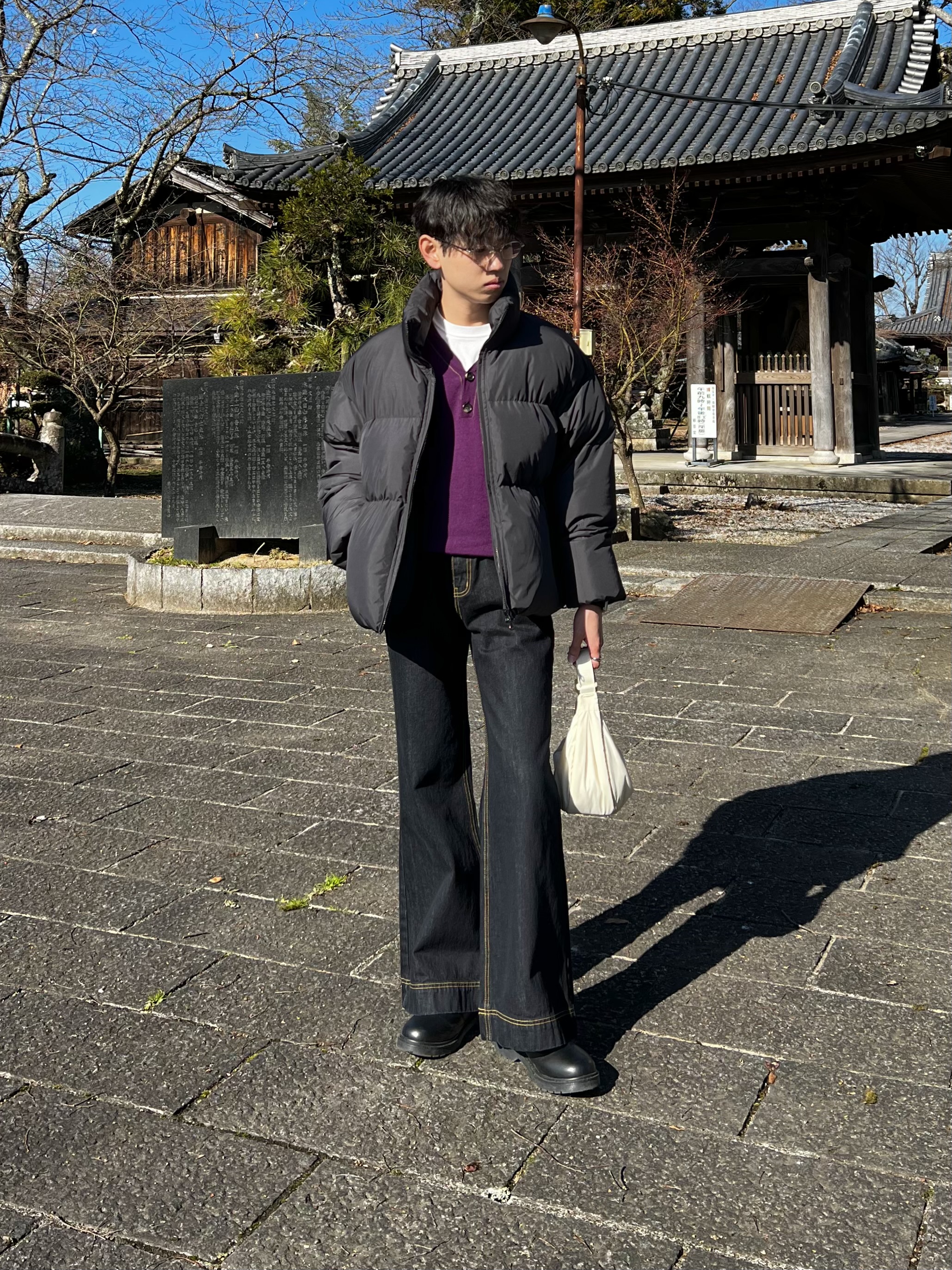 m*︎様 クムくん★レオパード＆クラッシュデニム★チューリップバッグ☆ コヤンイ Never mind the XU / Chikashitsu+（ネバーマインド ザ エックスユー