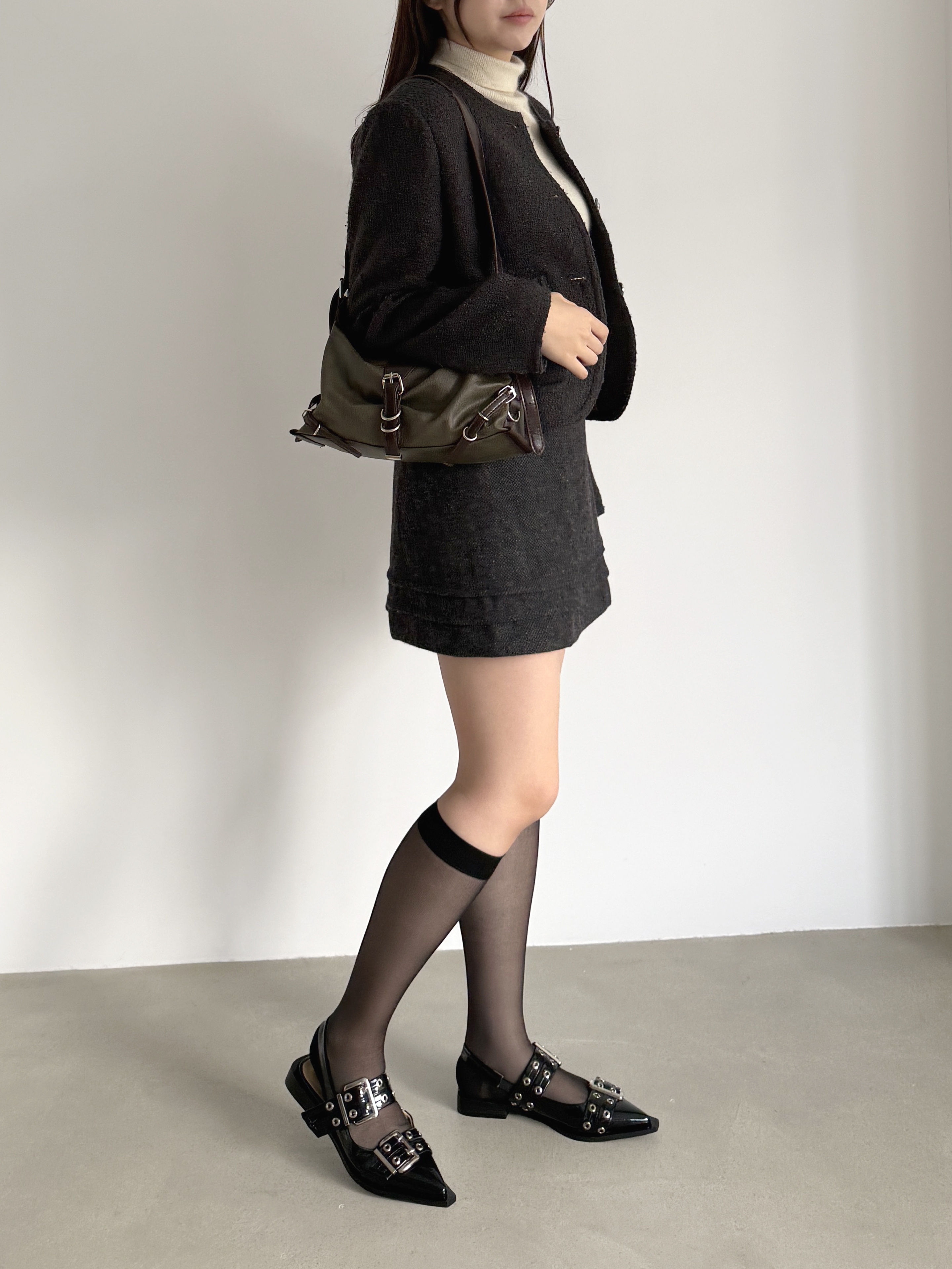 (6colors)チュール透けハイソックス