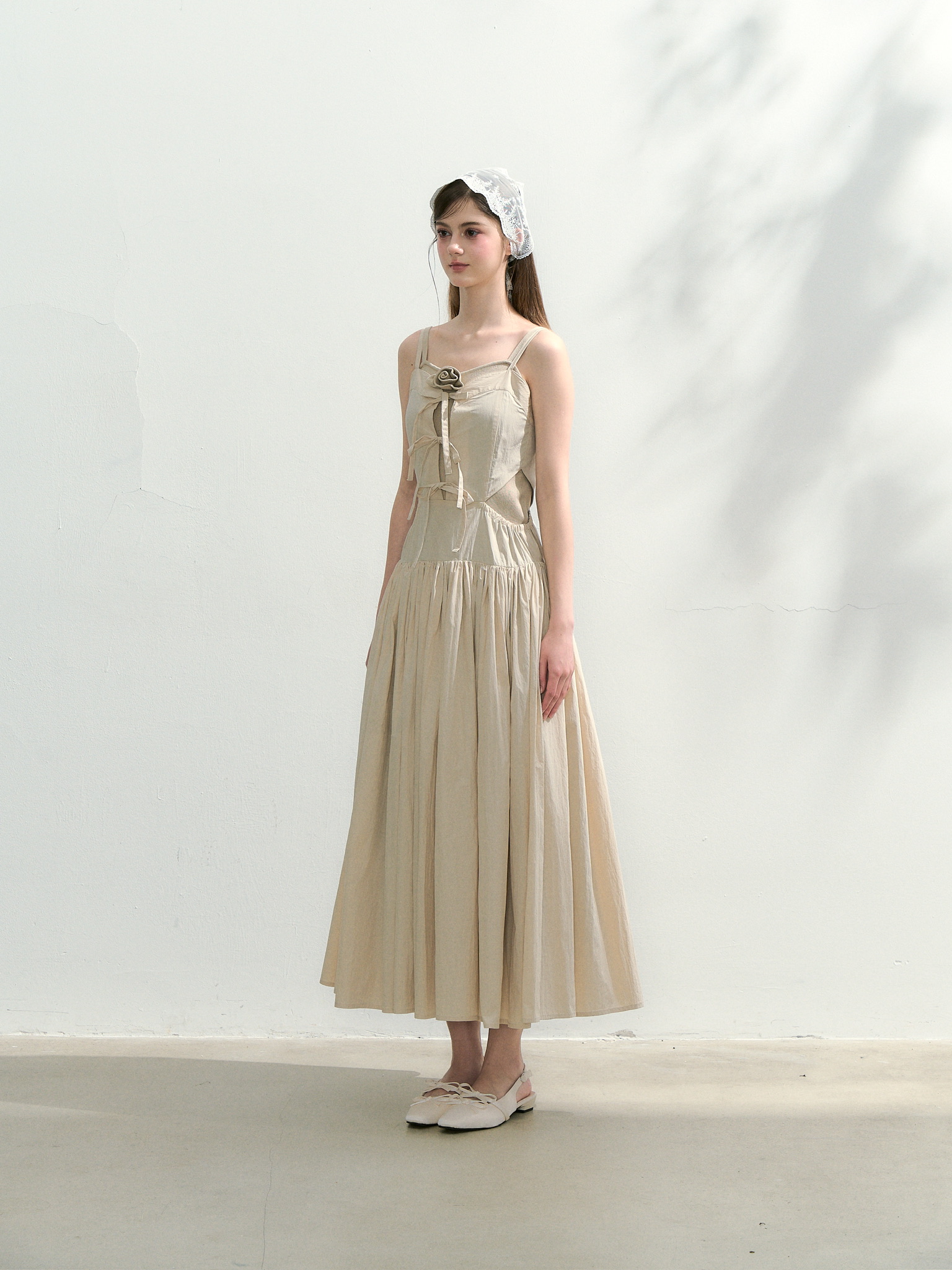 searoomlynn shoulder ribbon コクーンワンピース RONEL】クリアポンチコクーンワンピース
