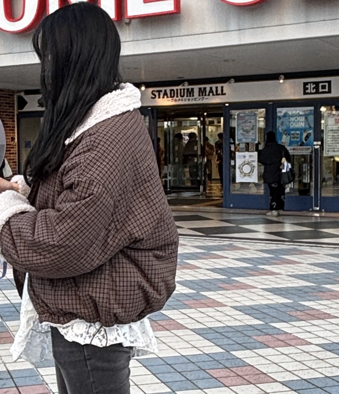 リバーシブルチェック柄ボアダウンジャケット (3color) | ファッション