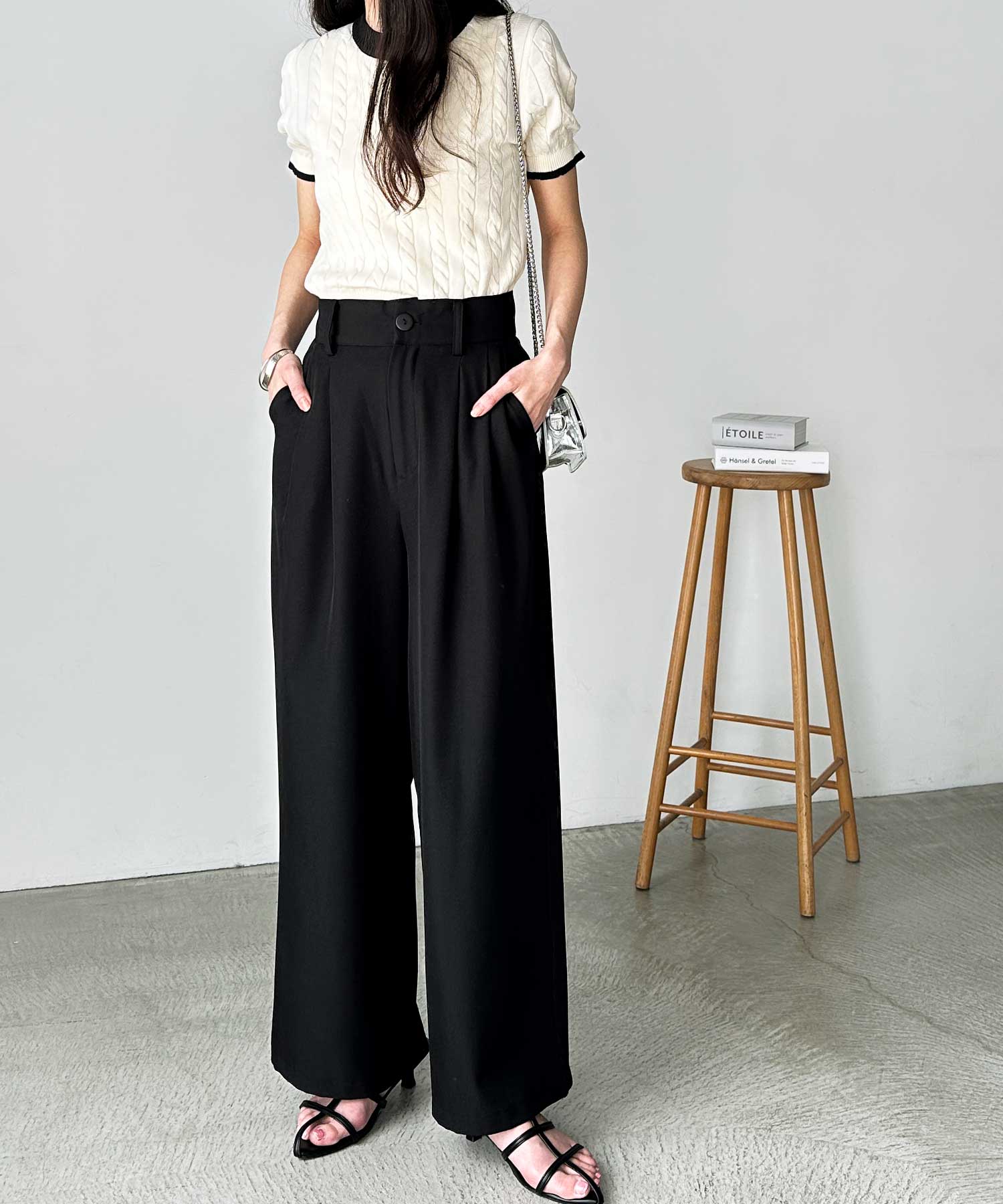 NUGU ダブルウエストユニークワイドスラックス unisex) ダブルウエストユニークワイドスラックス