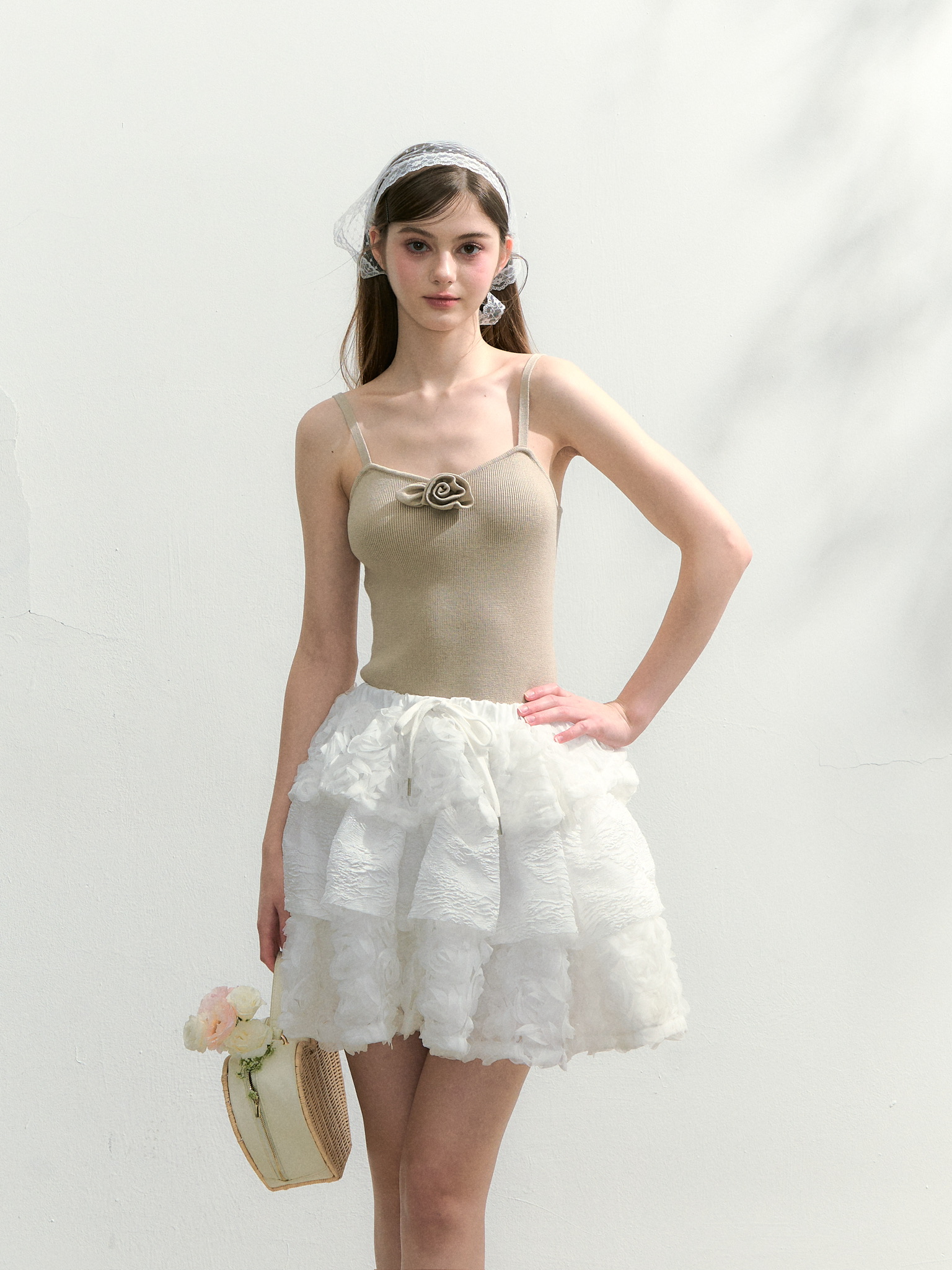 トリートユアセルフ rose volume skirt Fluffy rose volume skirt | ファッション通販サイト NUGU