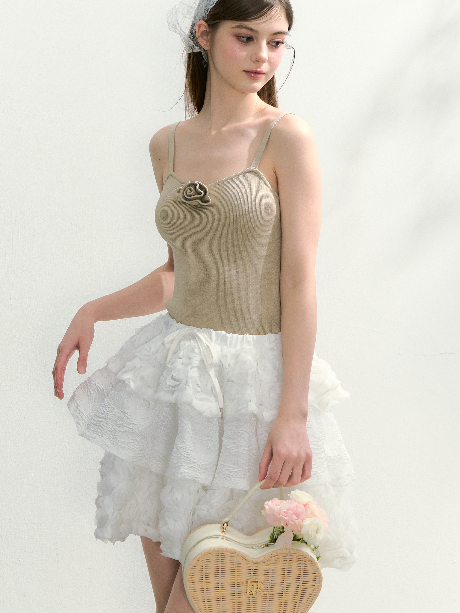Fluffy rose volume skirt | ファッション通販サイト NUGU