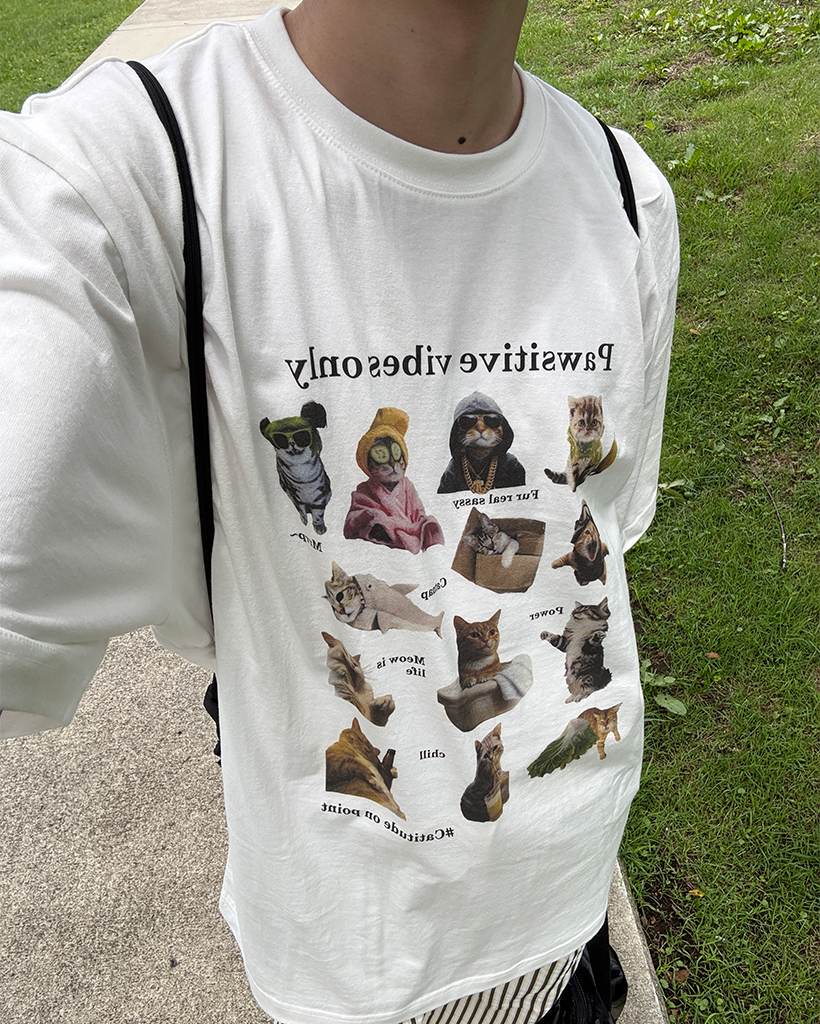 キャッツプリントハーフTシャツ | ファッション通販サイト NUGU