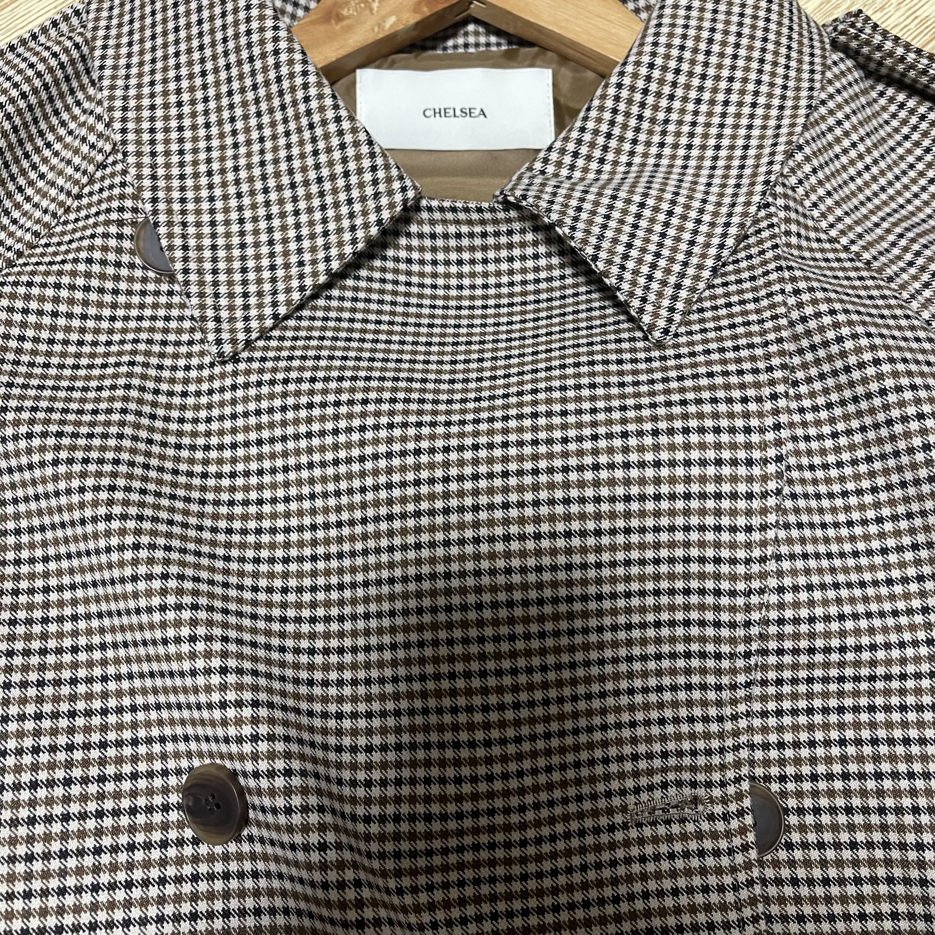 nugu Chelsea ダブルボタンチェックトレンチコート nugu Chelsea ダブルボタンチェックトレンチコート - メルカリ