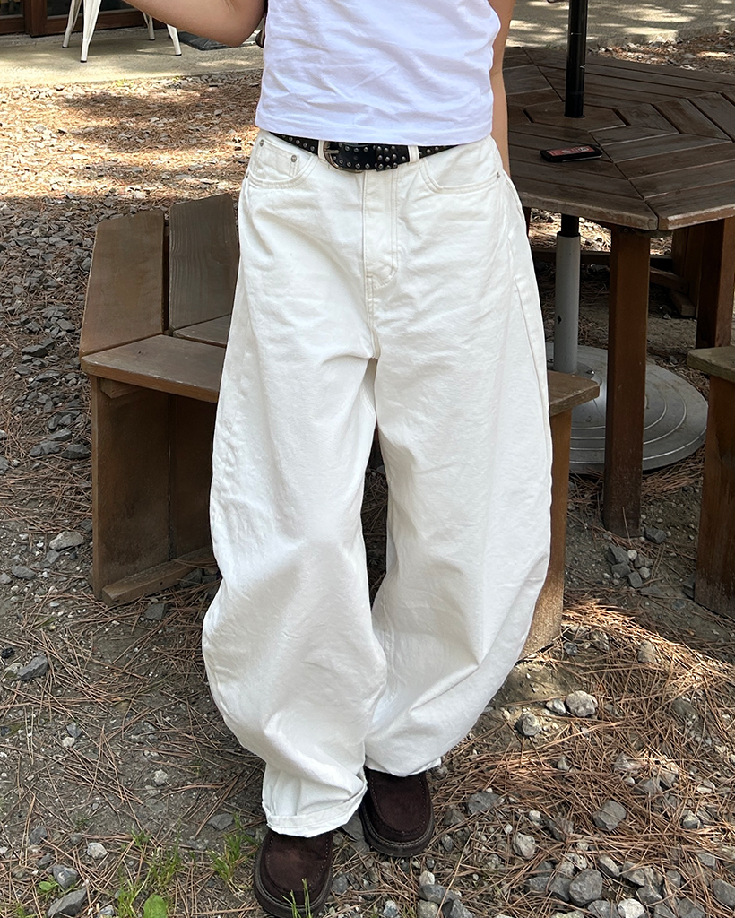 リボンバックポケットスーパーバルーンコットンパンツ