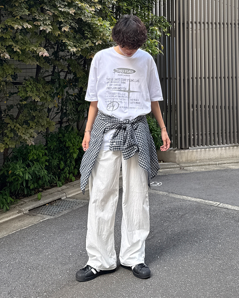 韓国 ワイド デザイン パンツ キュロット モード ユニセックス ユニセックス）2wayリンクルサマードローコードパンツ