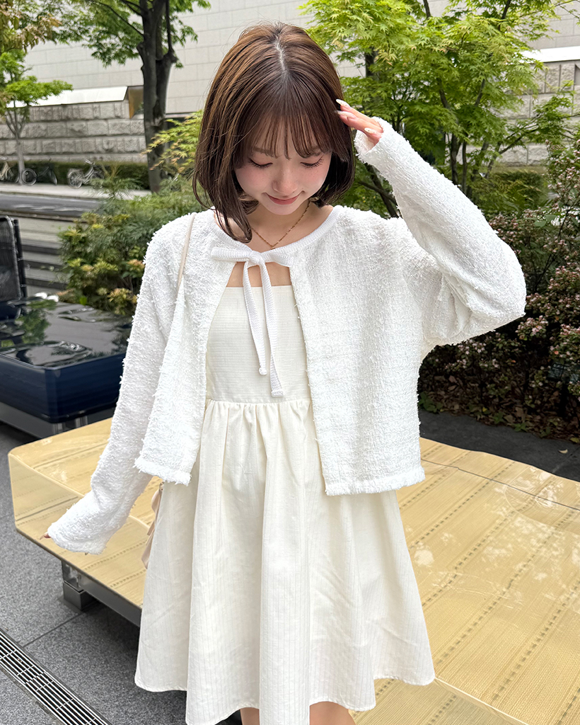 ボイルカットツイードボレロジャケット