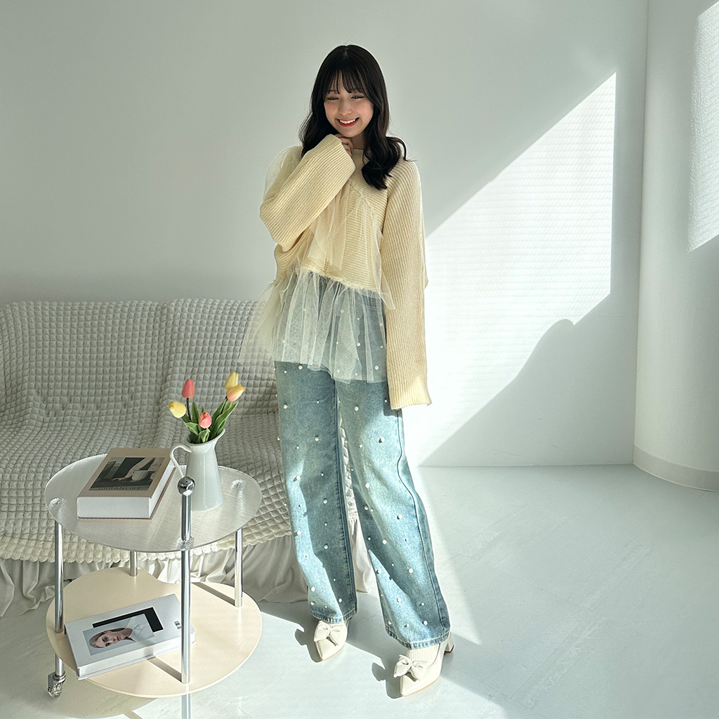 アンバランスフリルニット | ファッション通販サイト NUGU